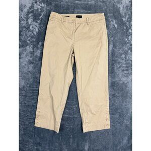 Talbots Womens Beige Capri Pants Size 6 Perfect Skimmer Cropped Style